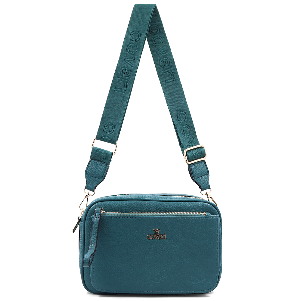 Női válltáska két rekesszel – türkiz