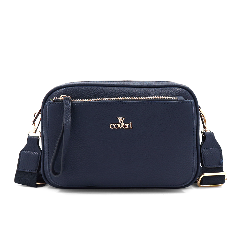 Női válltáska két rekesszel – sötétkék