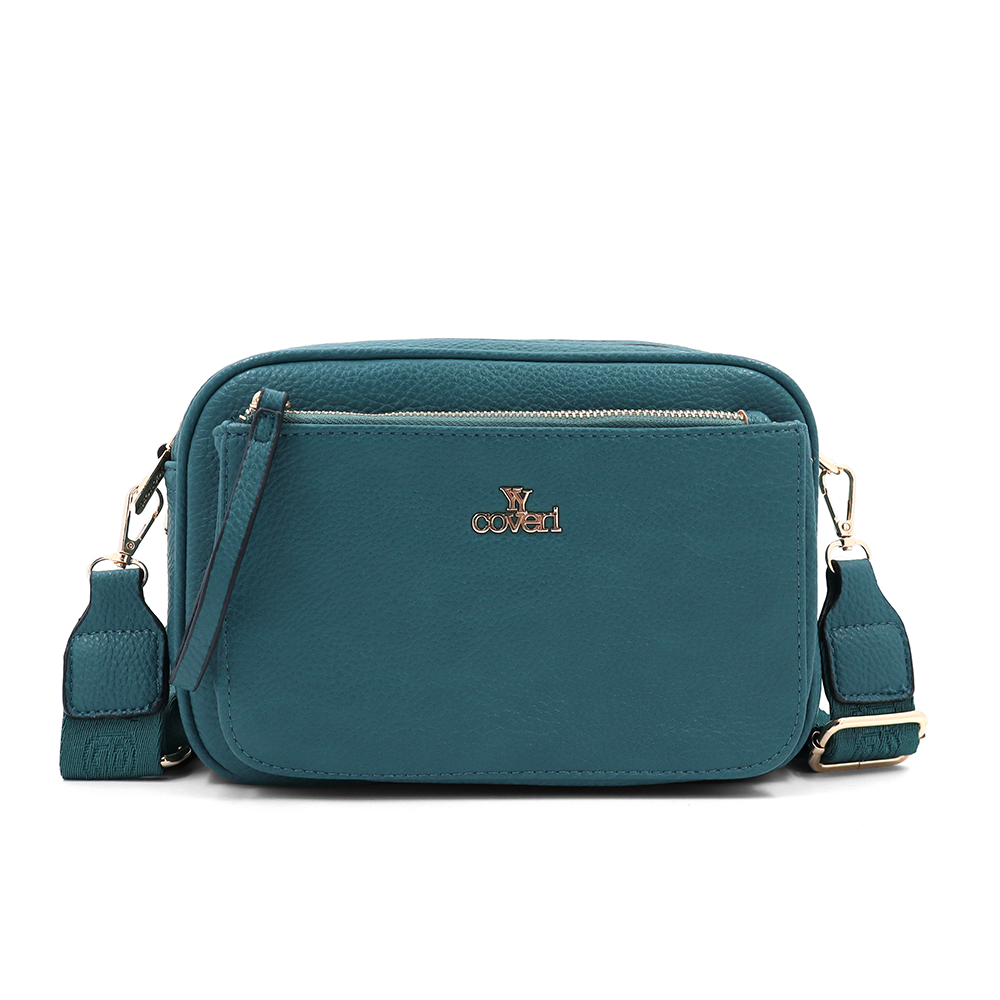 Női válltáska két rekesszel – türkiz