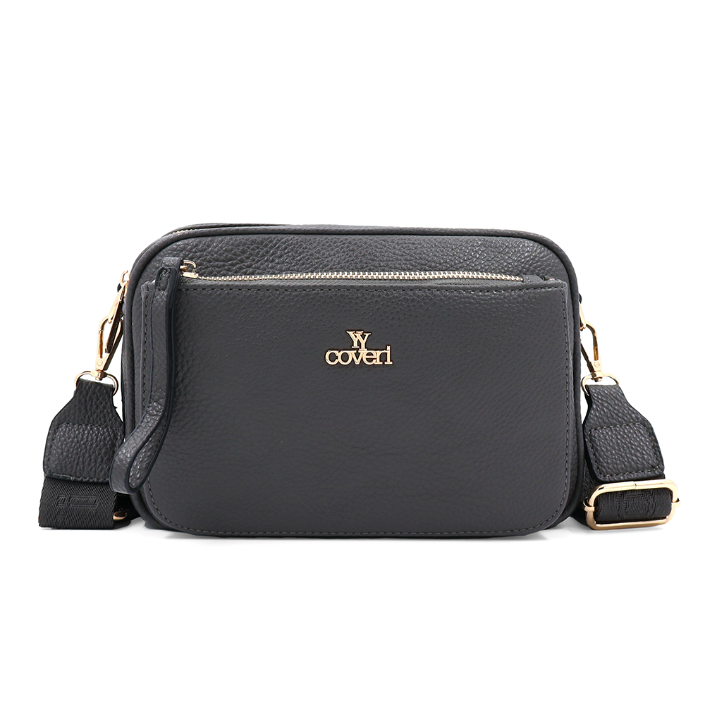 Női válltáska két rekesszel – szürke