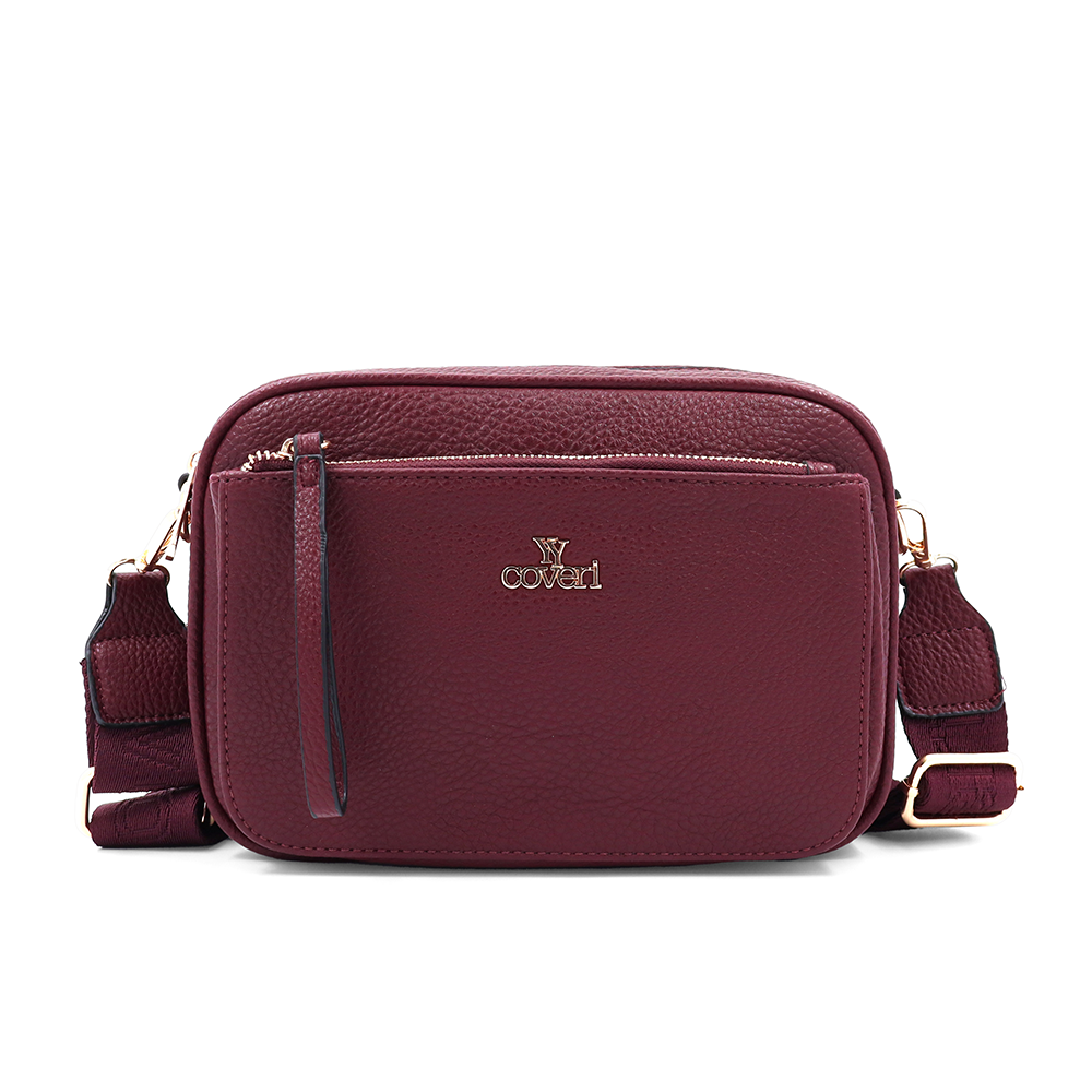 Női válltáska két rekesszel – bordó