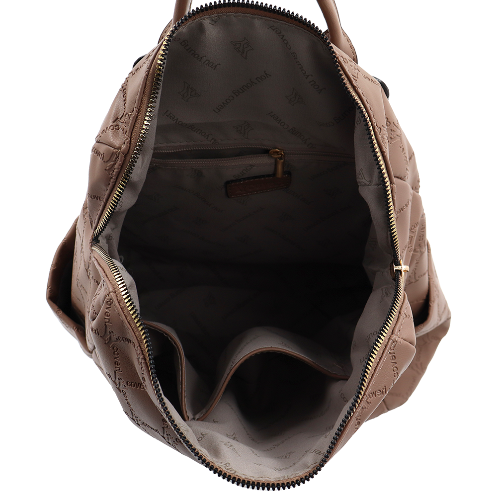 SZETT – Hátizsák + kis női táska – világosbarna