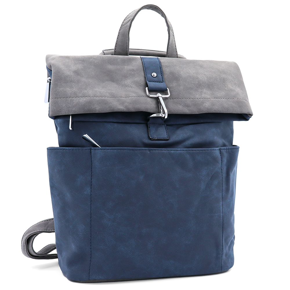 2 az 1-ben – Női hátizsák és táska sok zsebbel – sötétkék