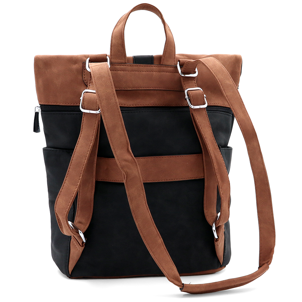 2 az 1-ben – Női hátizsák és táska sok zsebbel – fekete