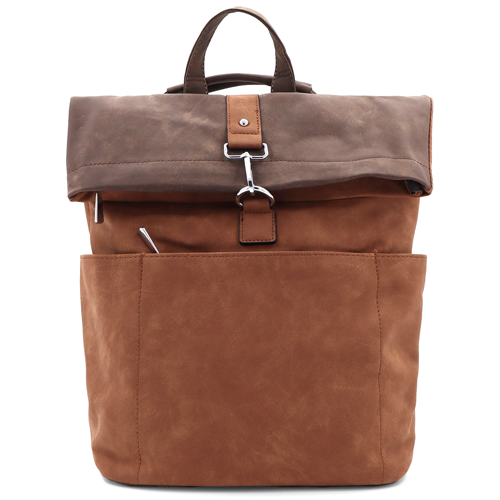 2 az 1-ben – Női hátizsák és táska sok zsebbel – téglabarna