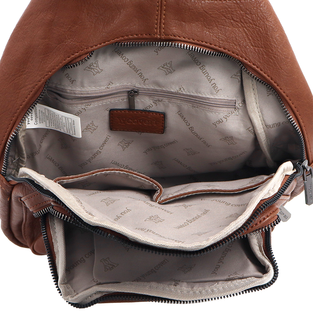 2 az 1-ben – Női hátizsák és táska – téglabarna