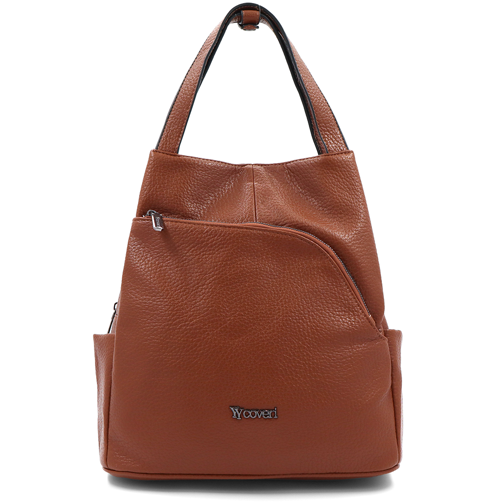 2 az 1-ben – Női hátizsák és táska – téglabarna