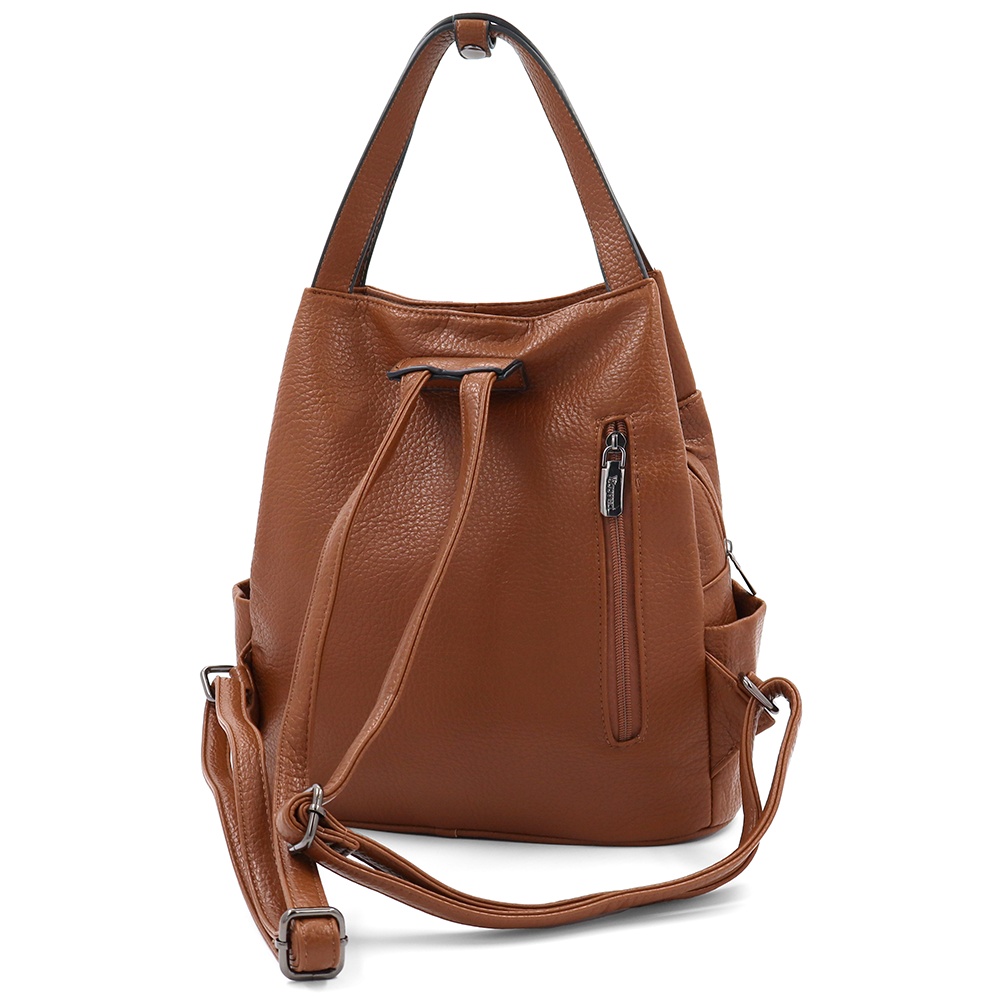 2 az 1-ben – Női hátizsák és táska – téglabarna