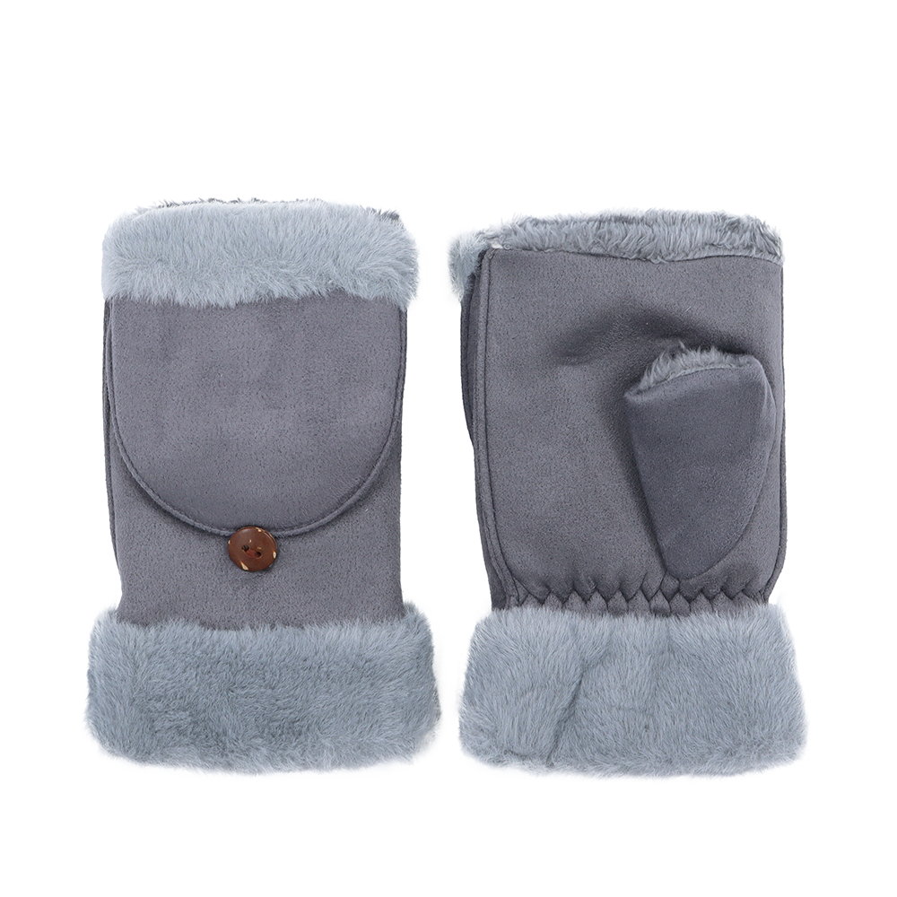 Téli, ujjatlan kesztyű lehajtható fedéllel – szürke