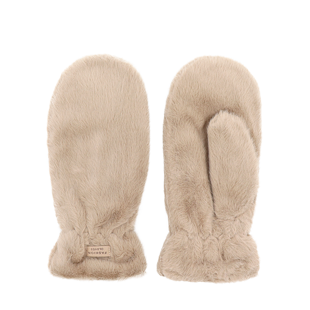 Pihe-puha téli egyujjas kesztyű – világosbarna