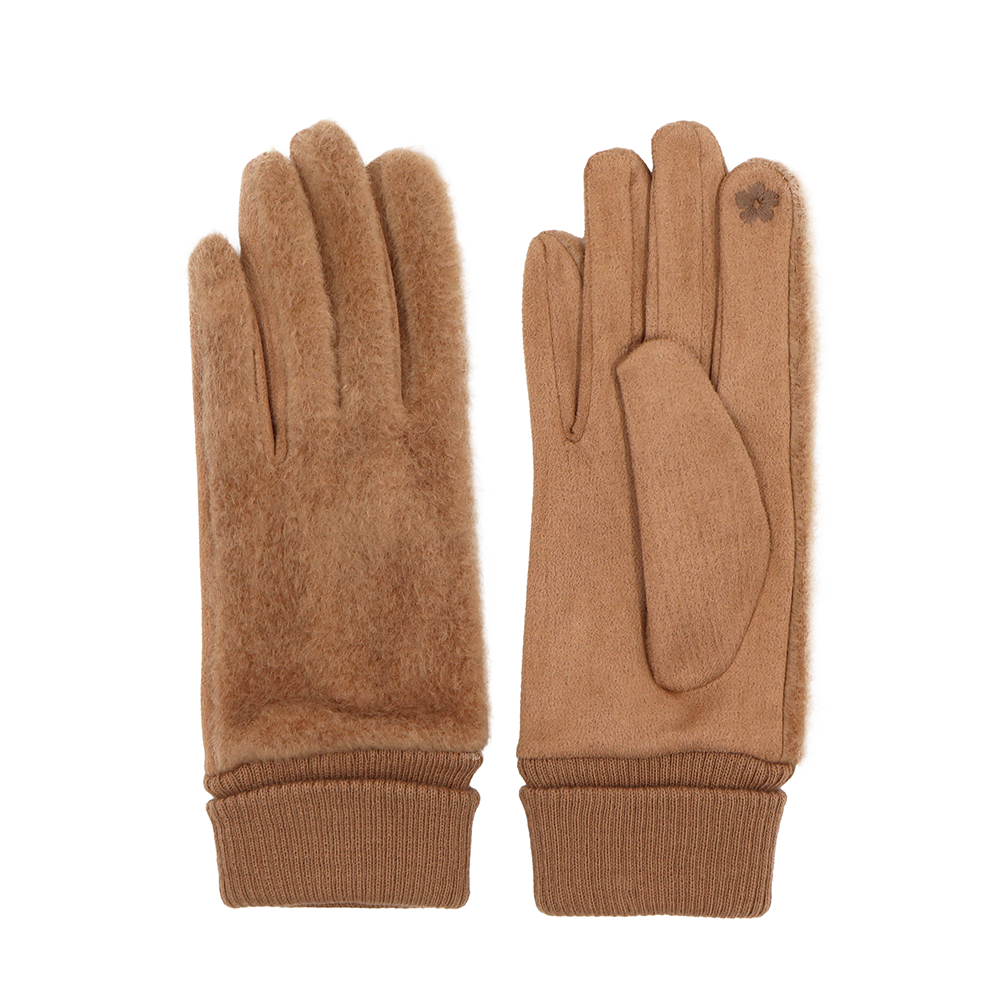 Puha női kesztyű – világosbarna