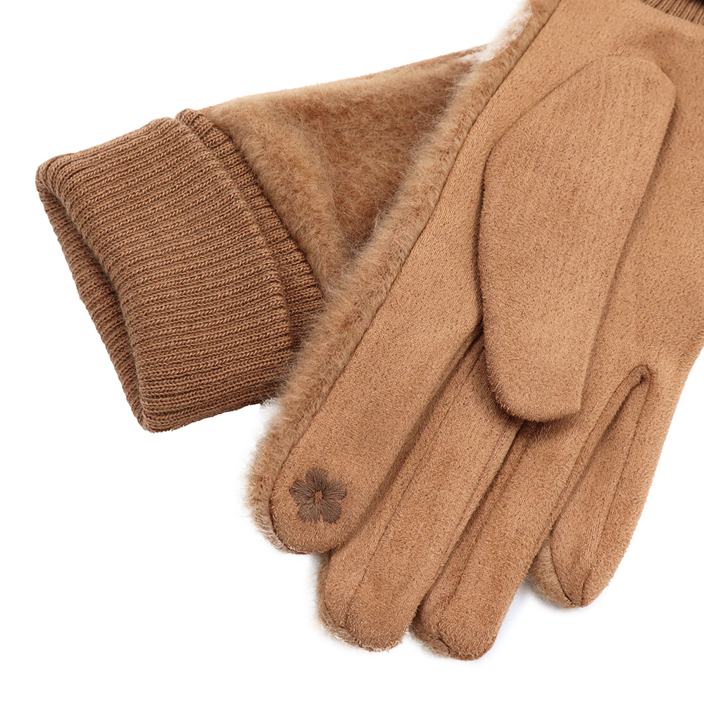 Puha női kesztyű – világosbarna