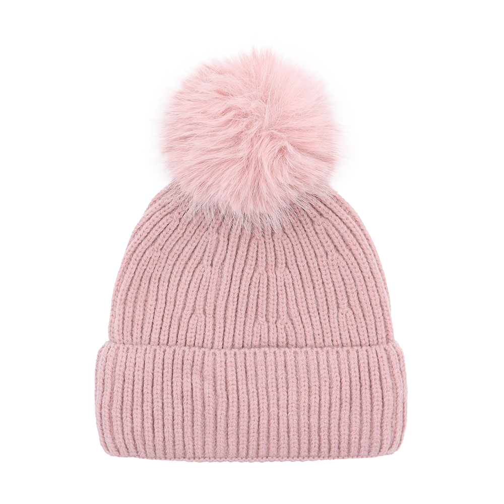 Téli sapka pomponnal – rózsaszín