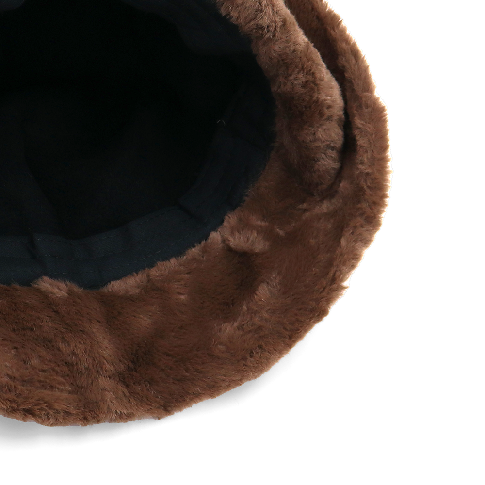 Női téli cloche sapka műszőrmével – téglabarna