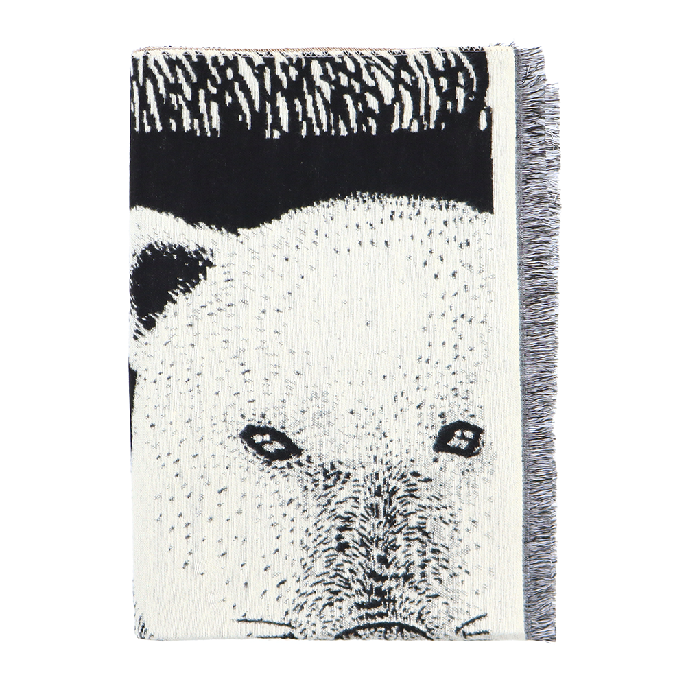 Kétoldalas sál állatmintával – barna/fekete