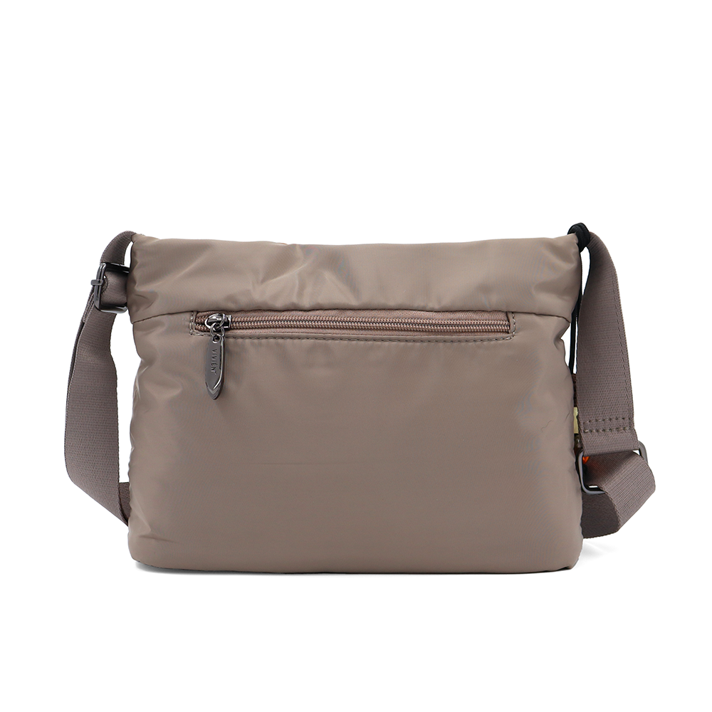 Színes vászontáska vállra – világosbarna