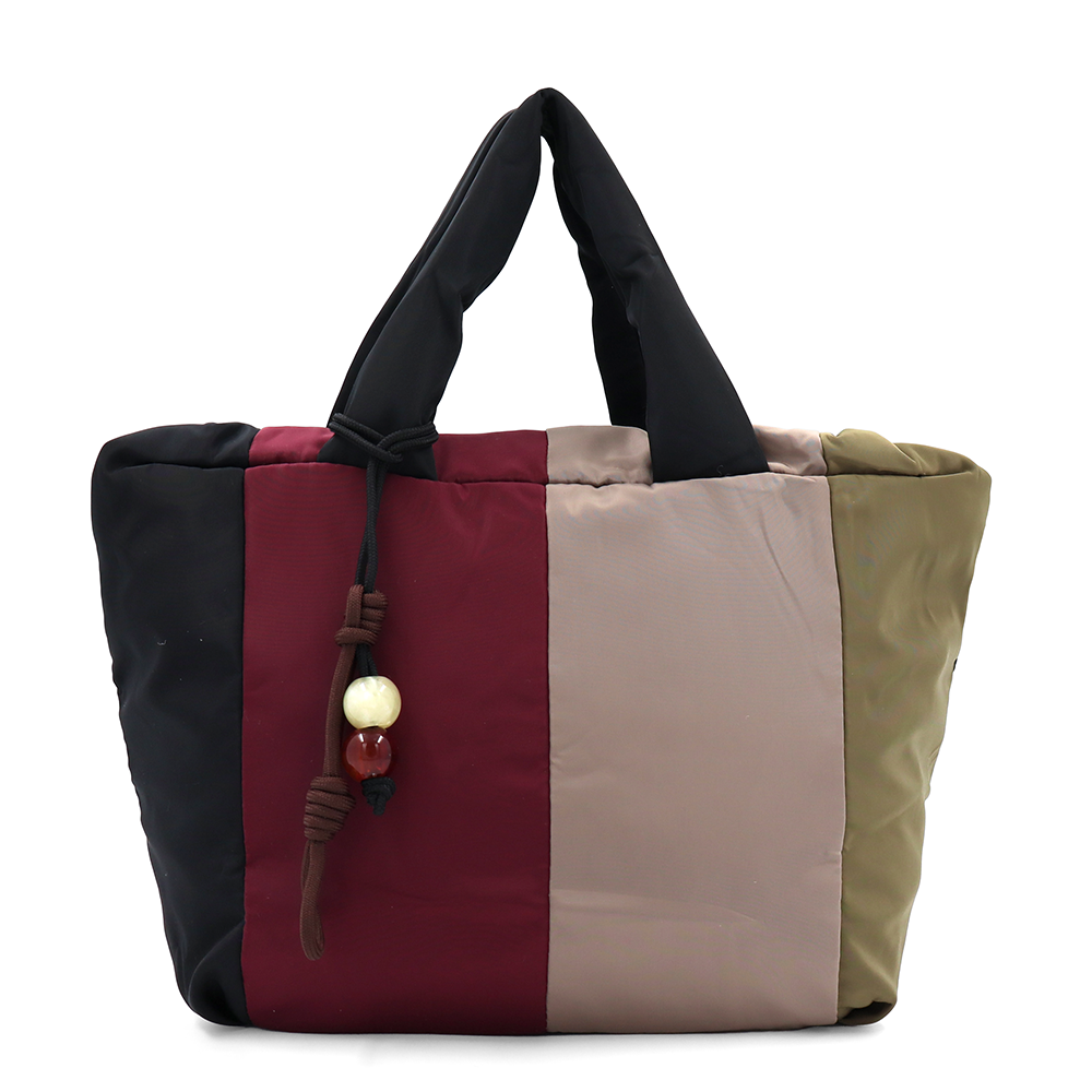 Színes női vászontáska – fekete/bordó