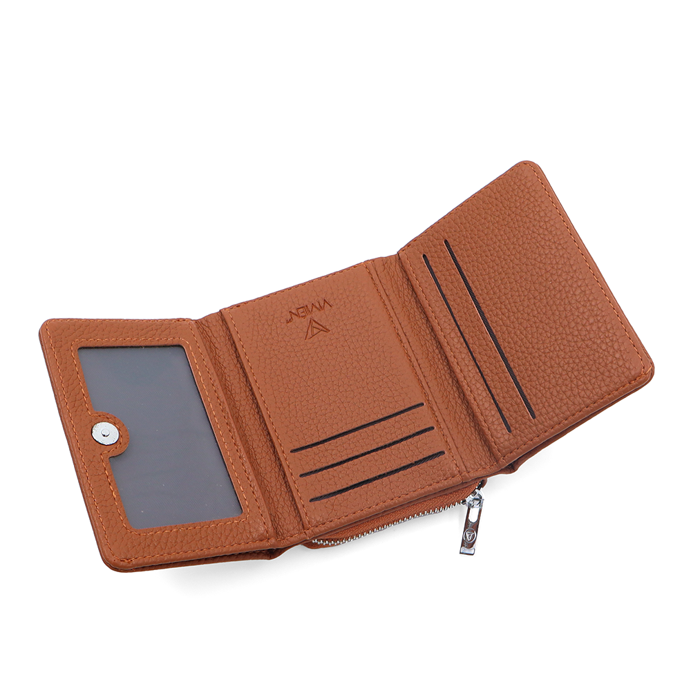 Kompakt női pénztárca – téglabarna