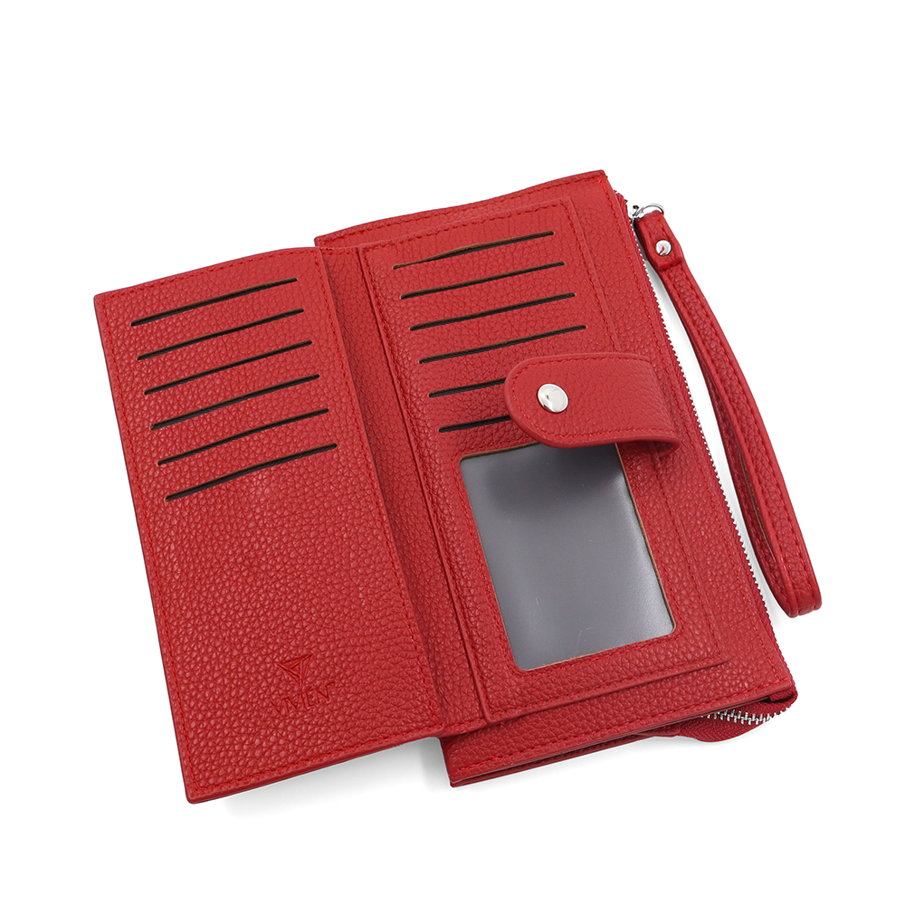 Női pénztárca csuklópánttal – piros