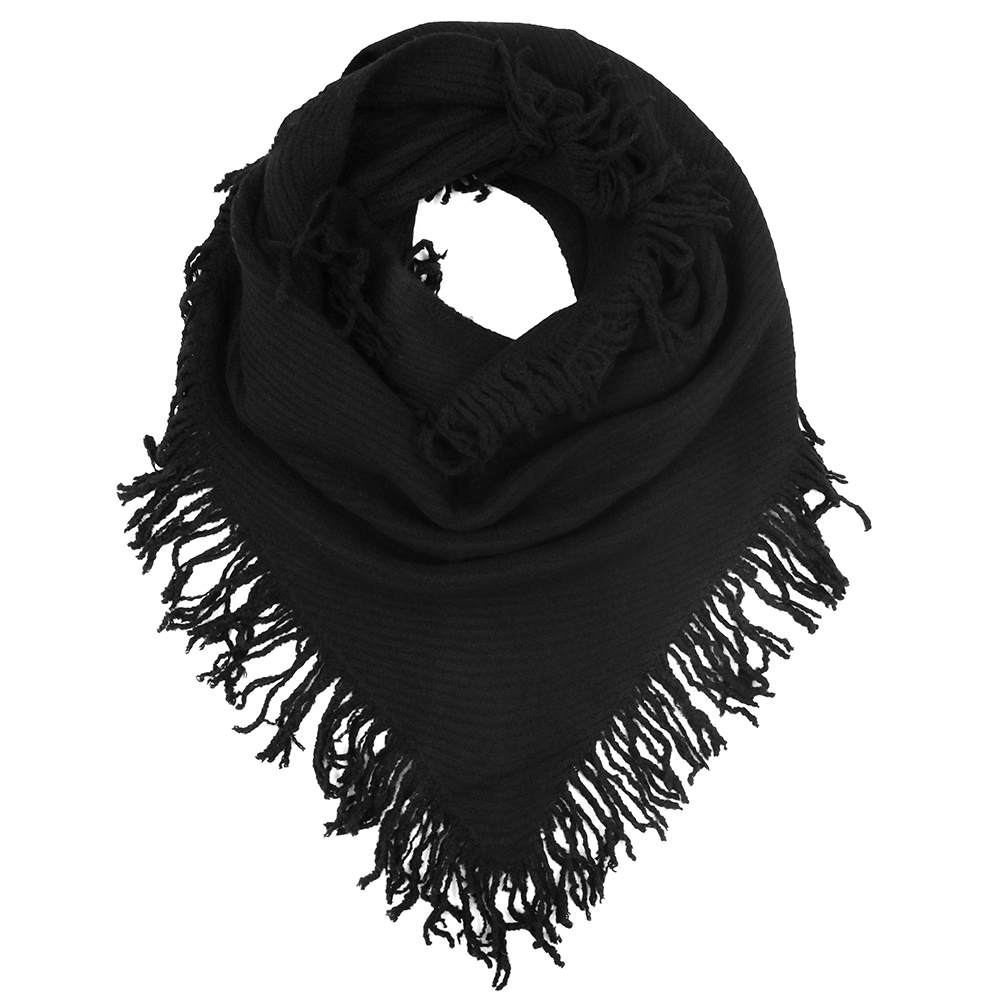Meleg rojtokkal díszített sál – fekete