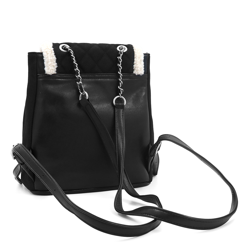 David Jones – 2 az 1-ben hátizsák és táska plüss részletekkel – fekete