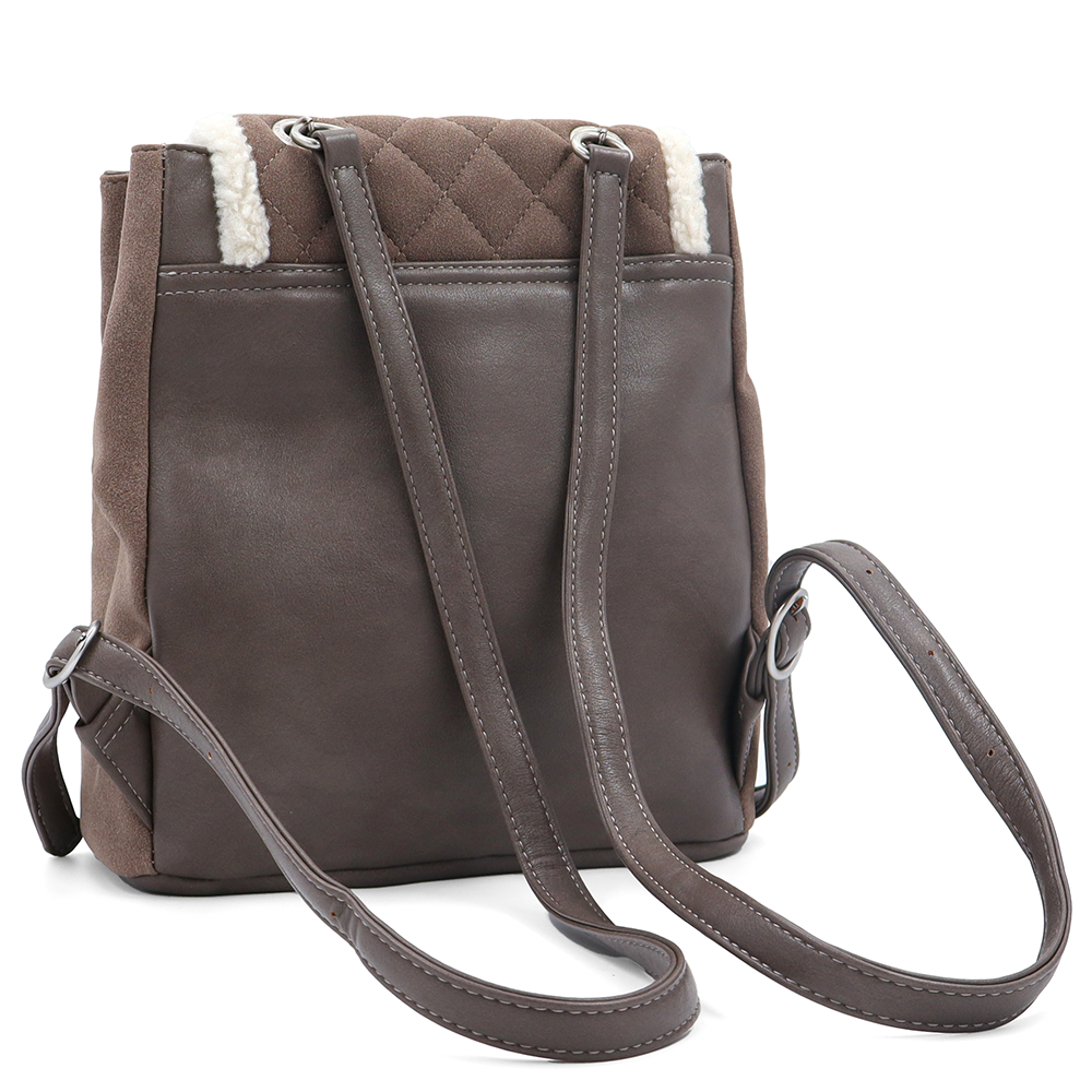 David Jones – 2 az 1-ben hátizsák és táska plüss részletekkel – barna