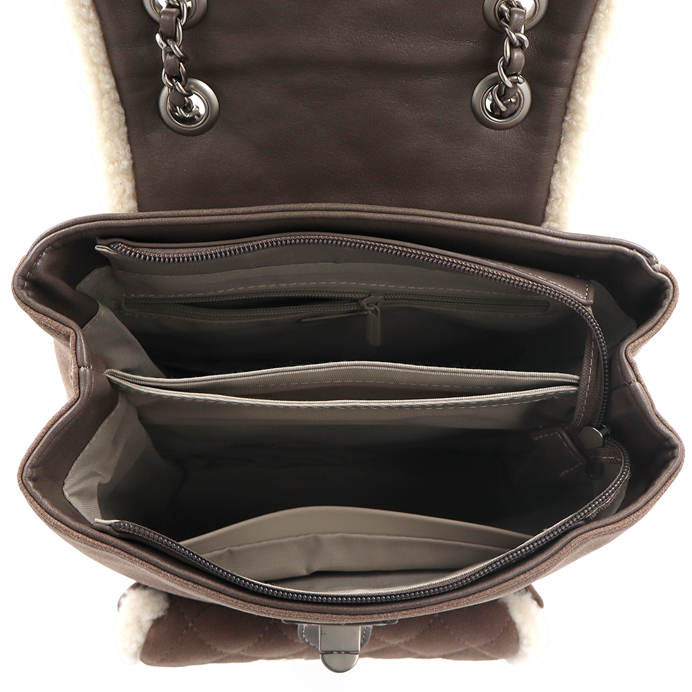 David Jones – 2 az 1-ben hátizsák és táska plüss részletekkel – barna