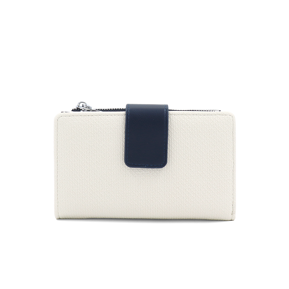 Női pénztárca sok rekesszel – bézs/sötétkék