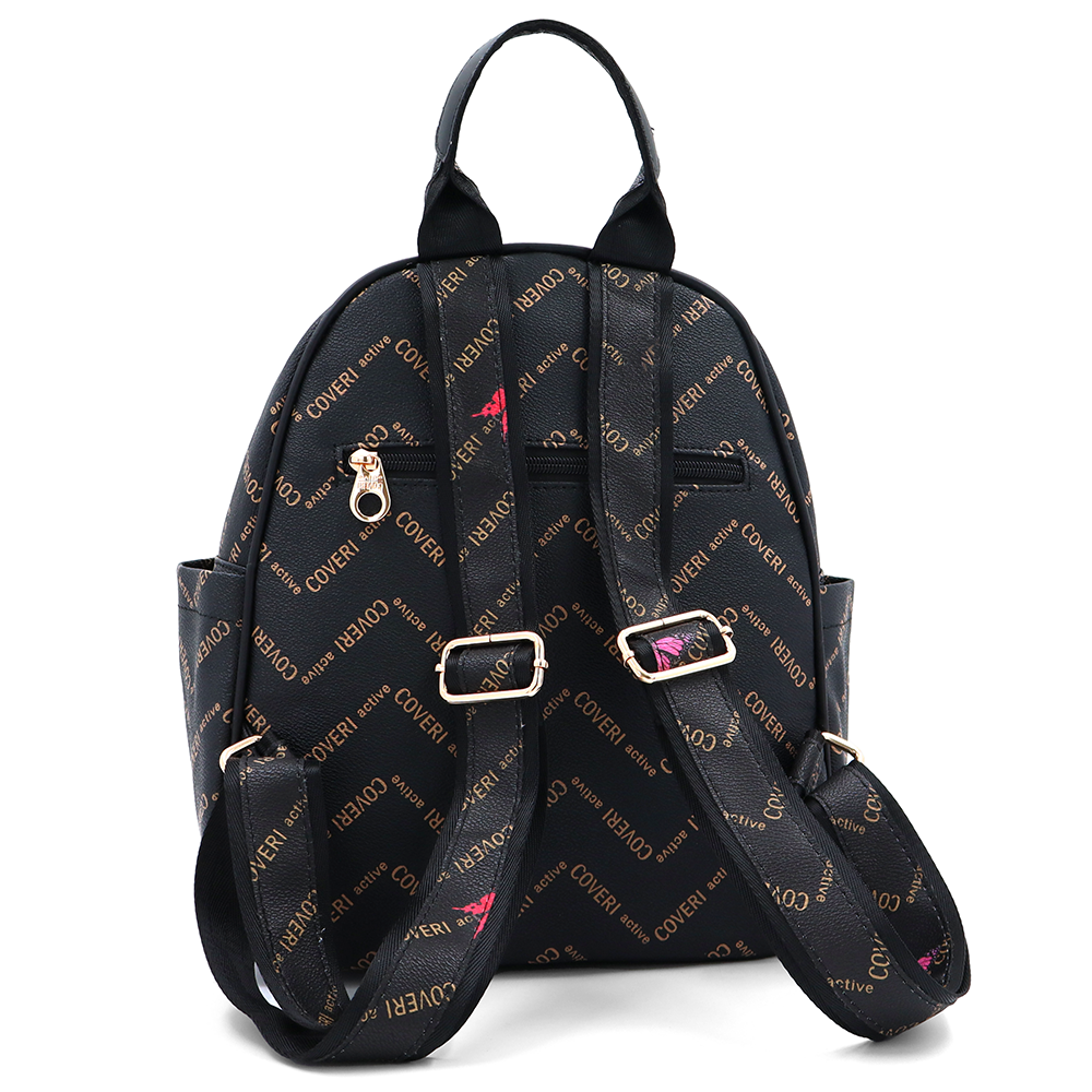 Női hátizsák mintás – fekete