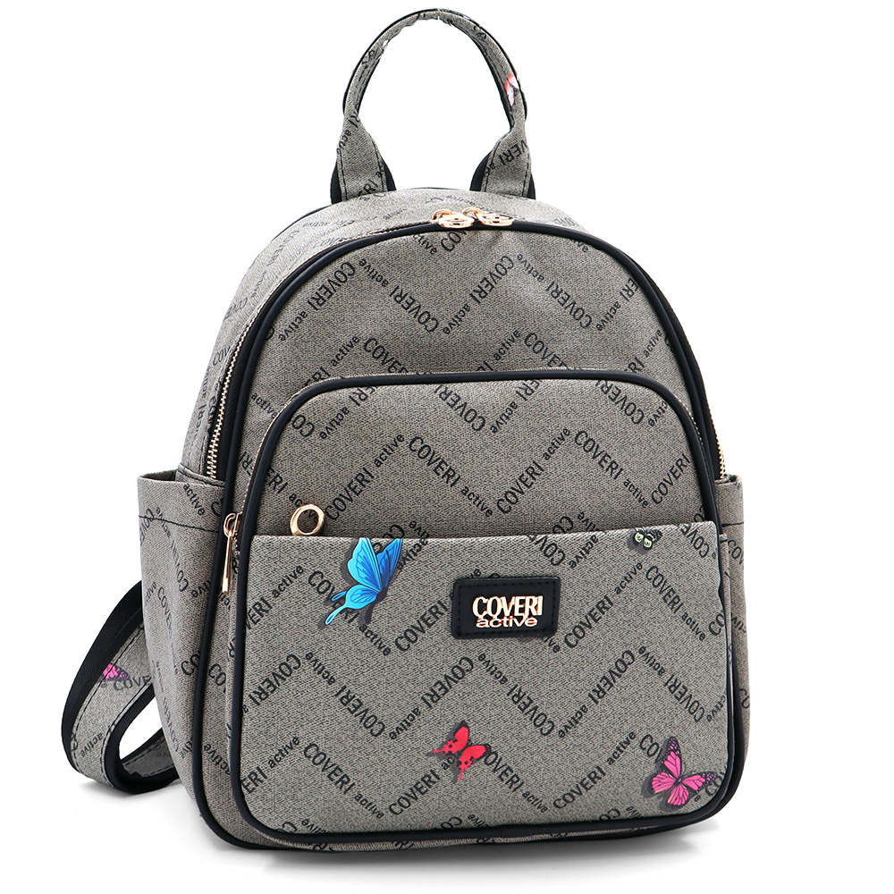 Női hátizsák mintás – szürke