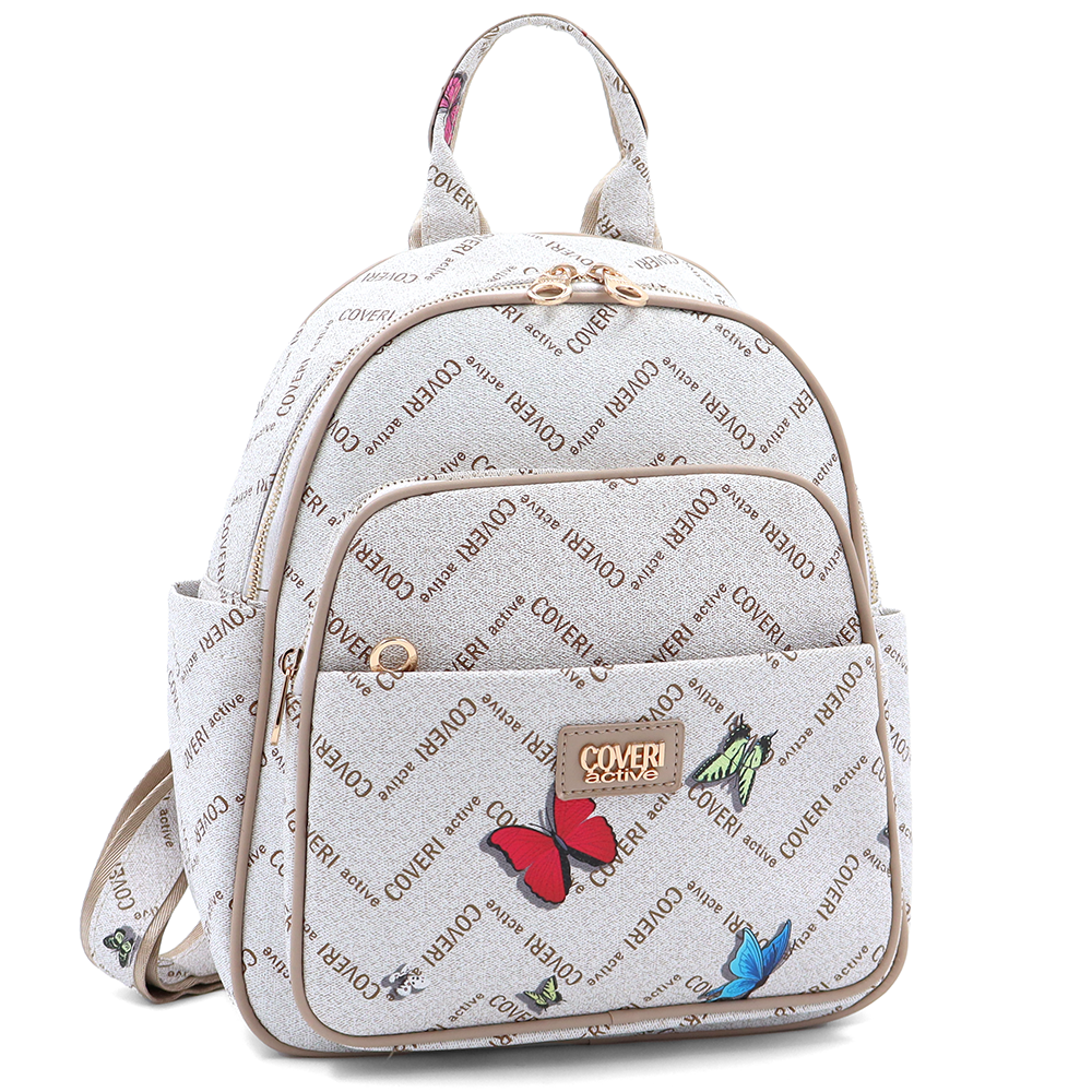 Női hátizsák mintás – bézs