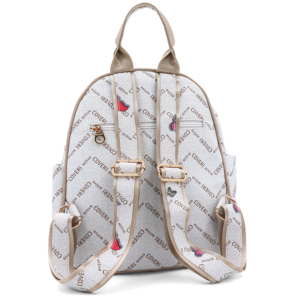 Női hátizsák mintás – bézs