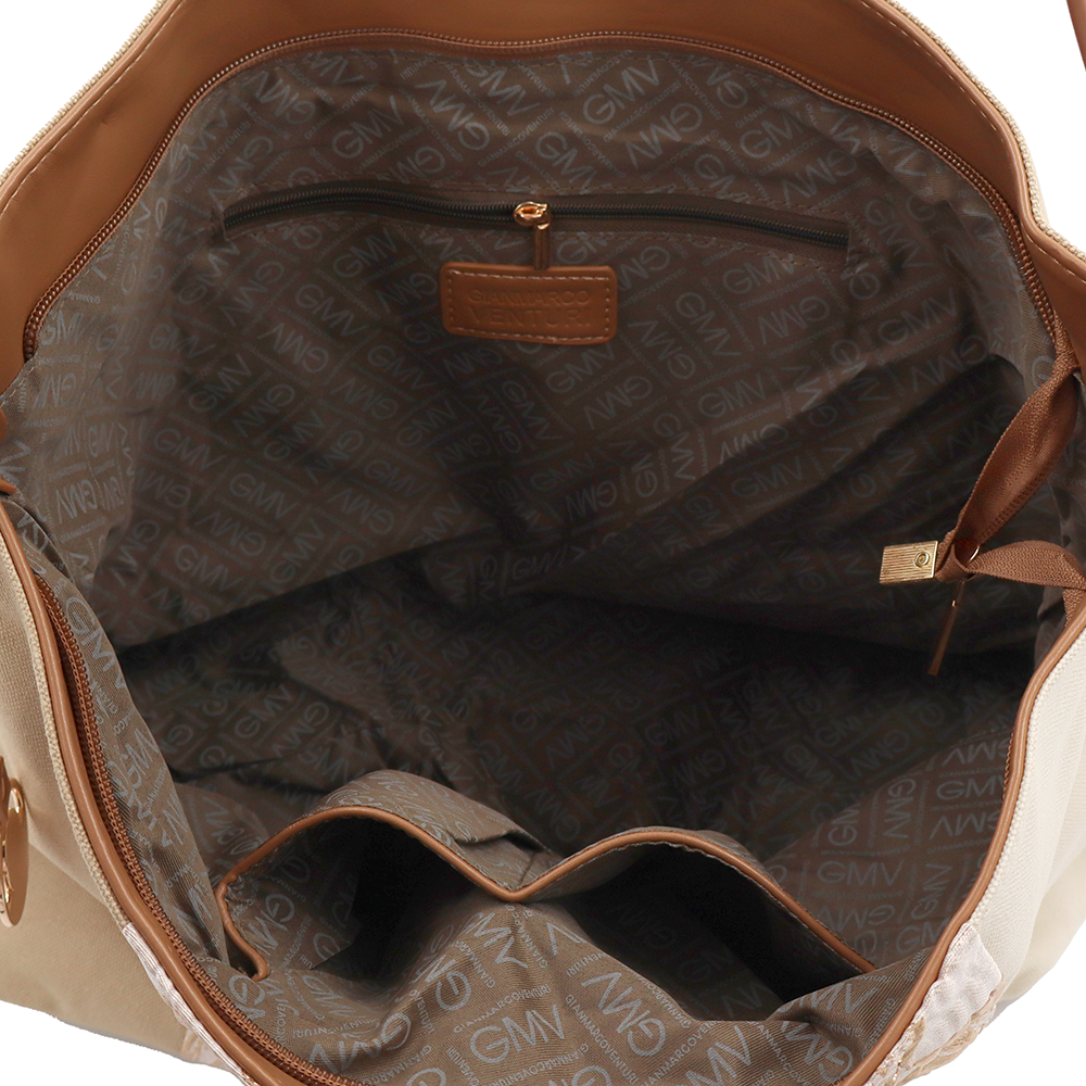 Nagy női táska típusú táska – világosbarna