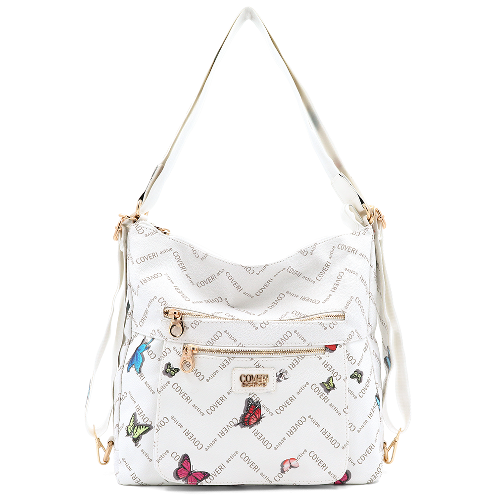 2 az 1-ben – Táska és hátizsák mintás – fehér