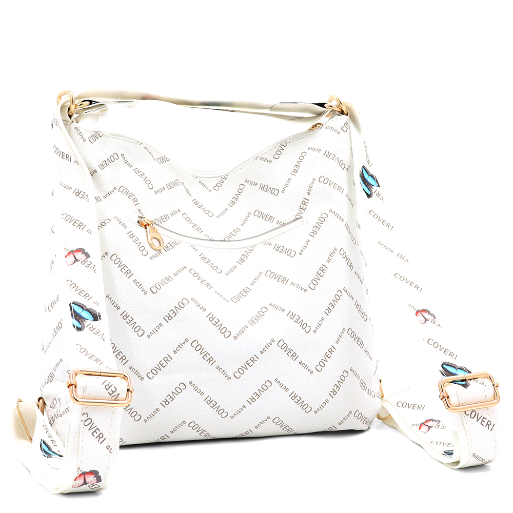 2 az 1-ben – Táska és hátizsák mintás – fehér