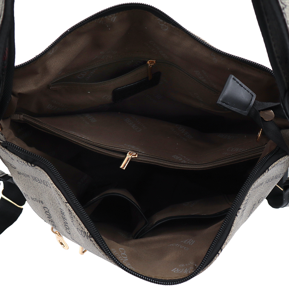 2 az 1-ben – Táska és hátizsák mintás – szürke