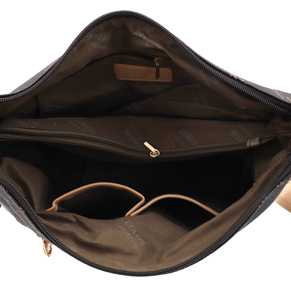 2 az 1-ben – Táska és hátizsák mintás – sötétbarna