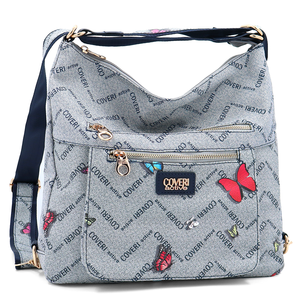 2 az 1-ben – Táska és hátizsák mintás – kék