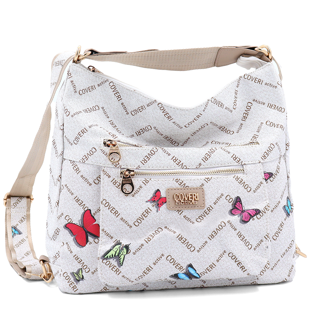 2 az 1-ben – Táska és hátizsák mintás – bézs