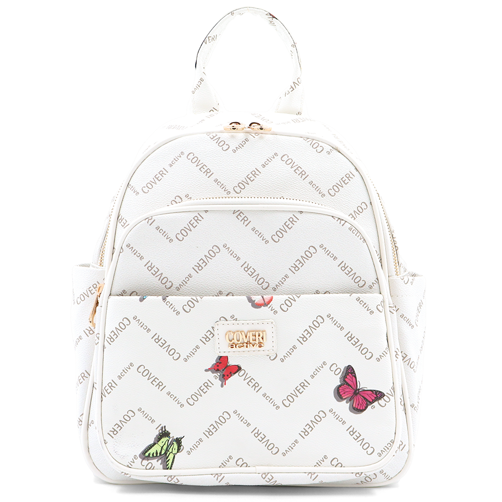 Női hátizsák mintás – fehér