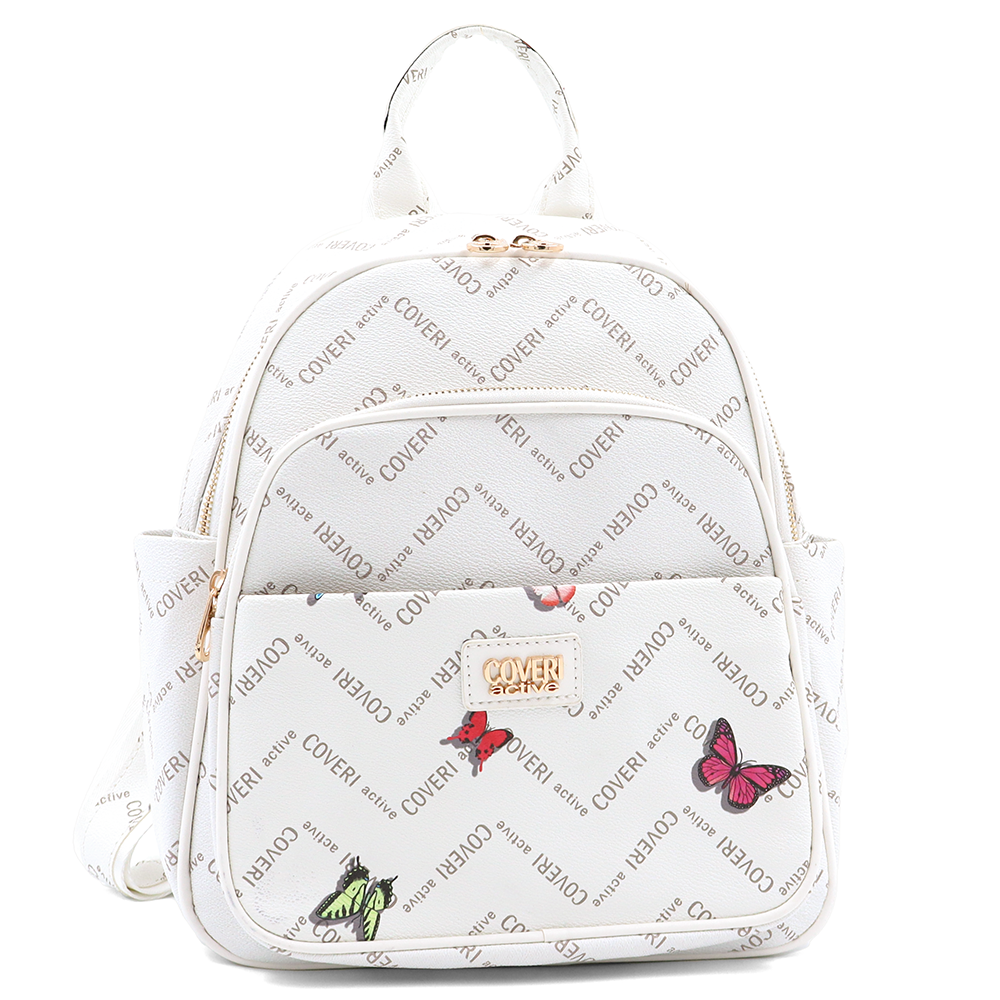 Női hátizsák mintás – fehér