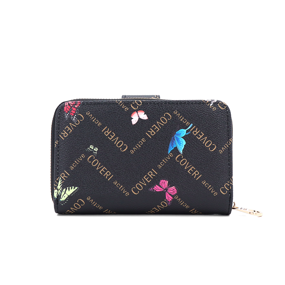 Női pénztárca mintás – fekete