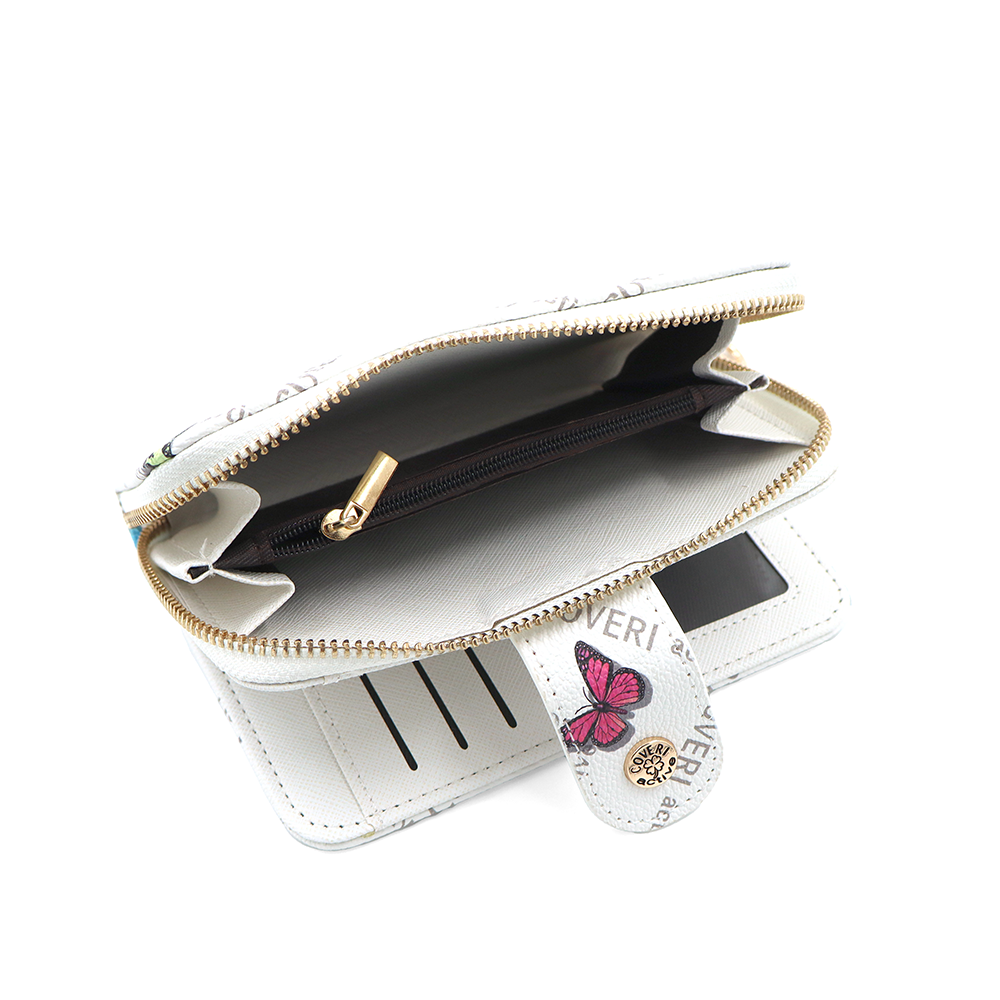 Női pénztárca mintás – fehér