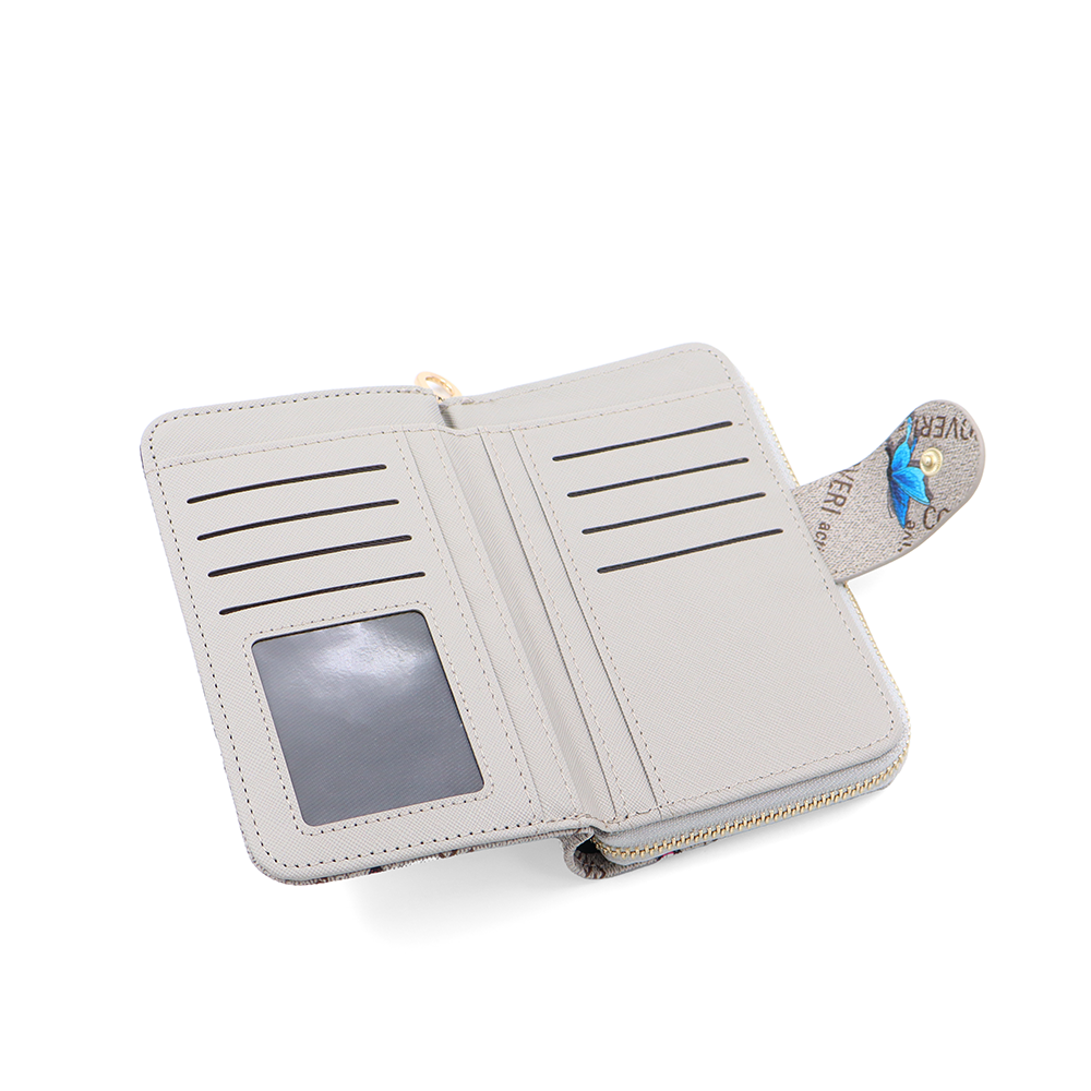 Női pénztárca mintás – világosbarna