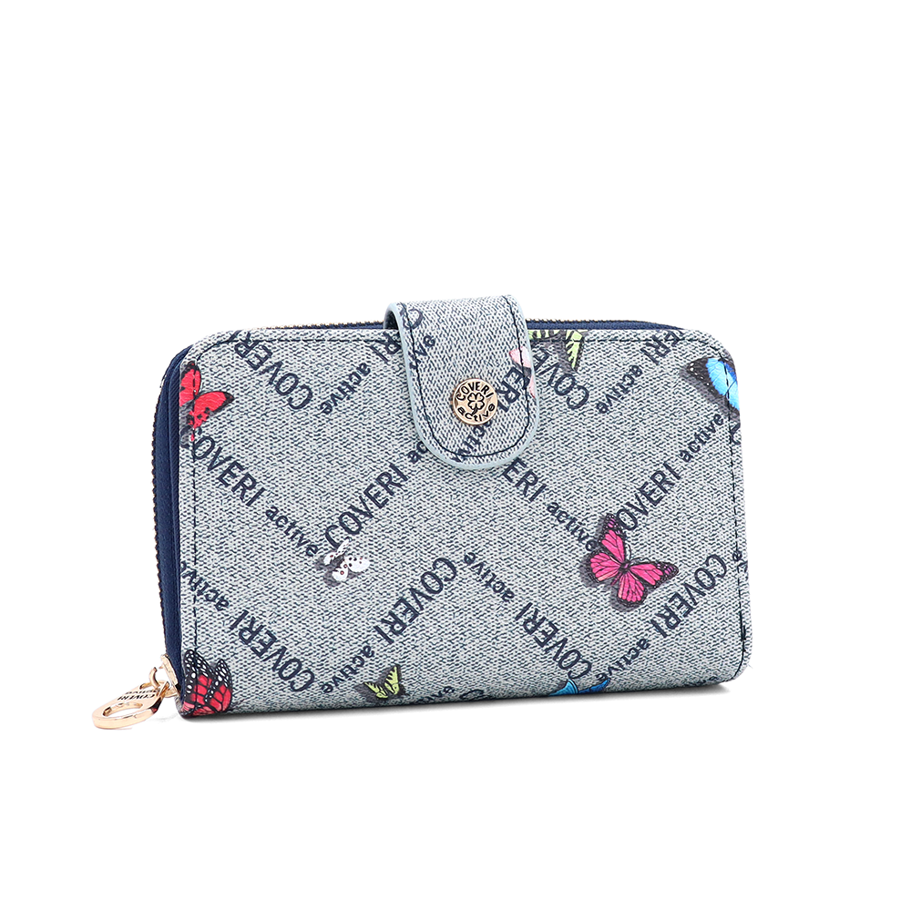 Női pénztárca mintás – kék