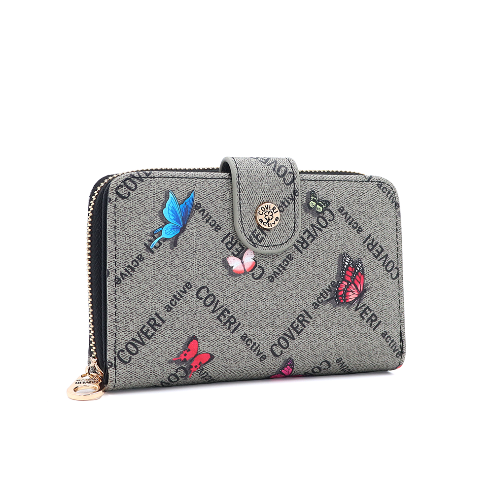 Női pénztárca mintás – szürke