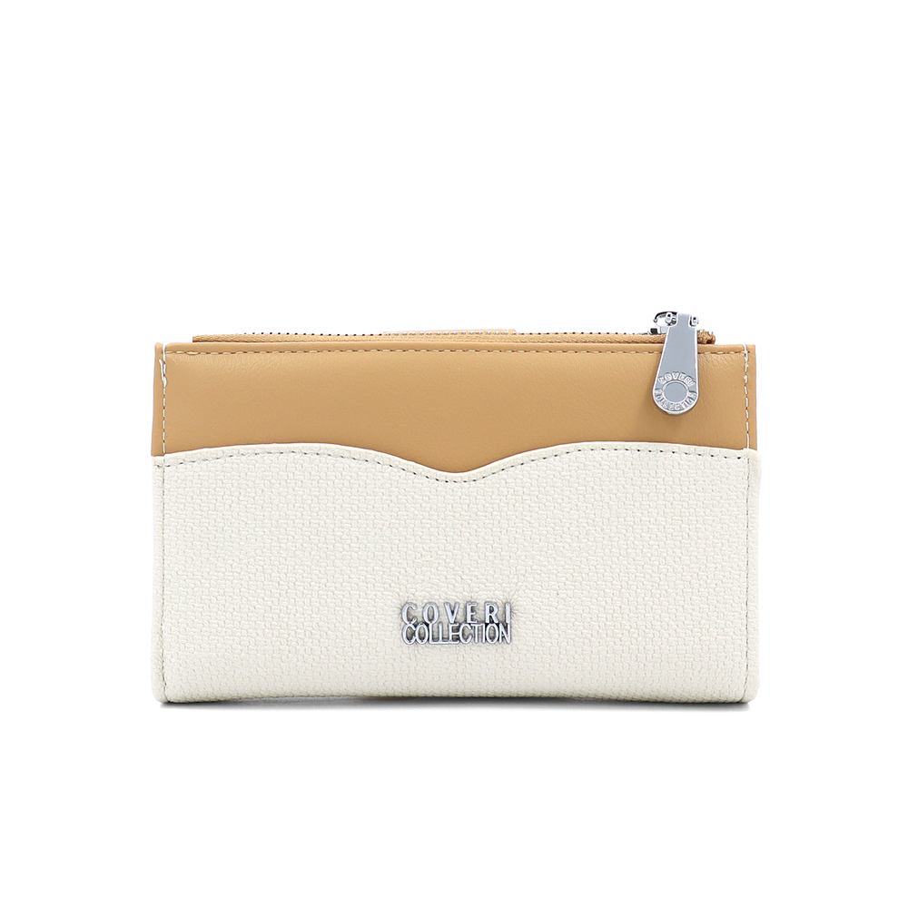 Női pénztárca sok rekesszel – bézs/mustársárga