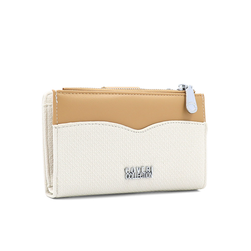 Női pénztárca sok rekesszel – bézs/mustársárga