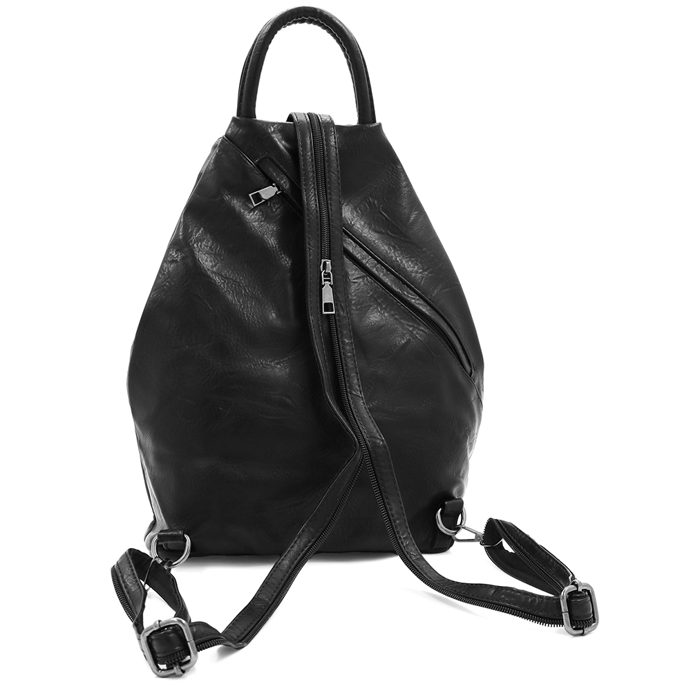 Női hátizsák titkos záródással - fekete/zöld