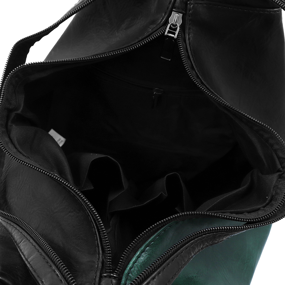 Női hátizsák titkos záródással - fekete/zöld